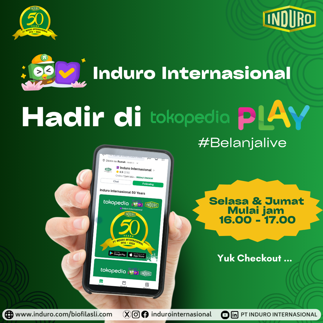 Official store Induro Internasional hadir di Tokopedia play